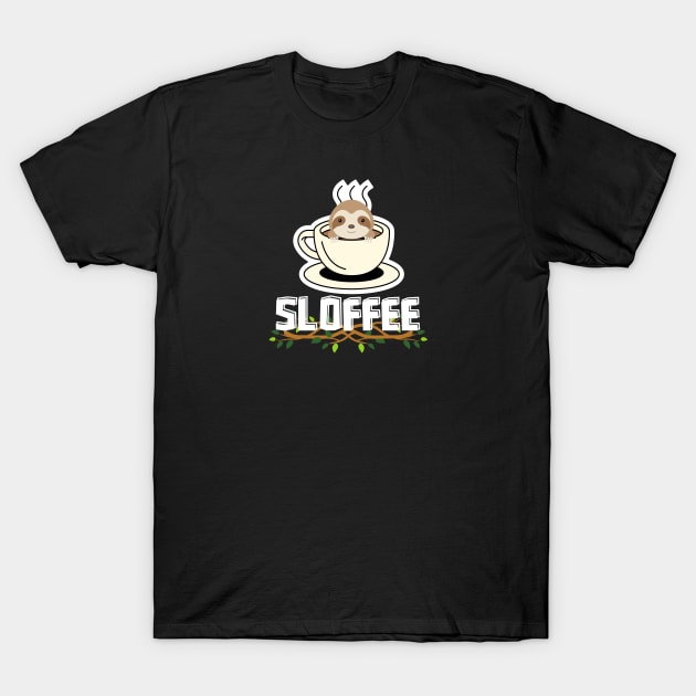 Sloffee Funny Sloth Pun T-Shirt by EACreaTeeve